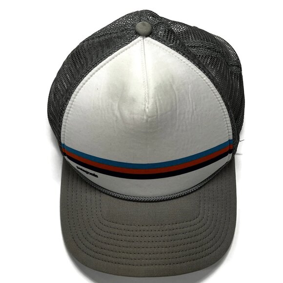 Patagonia Fitz Roy Bar Interstate Hat Foam Mesh Snapback White Gray Trucker - Picture 5 of 10